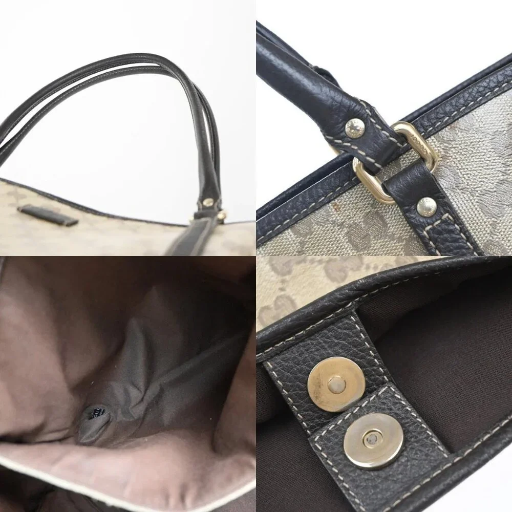 GUCCI GG Pattern Crystal Shoulder Tote Bag Coating Canvas Leather Brown 87EG286 - Picture 15 of 15